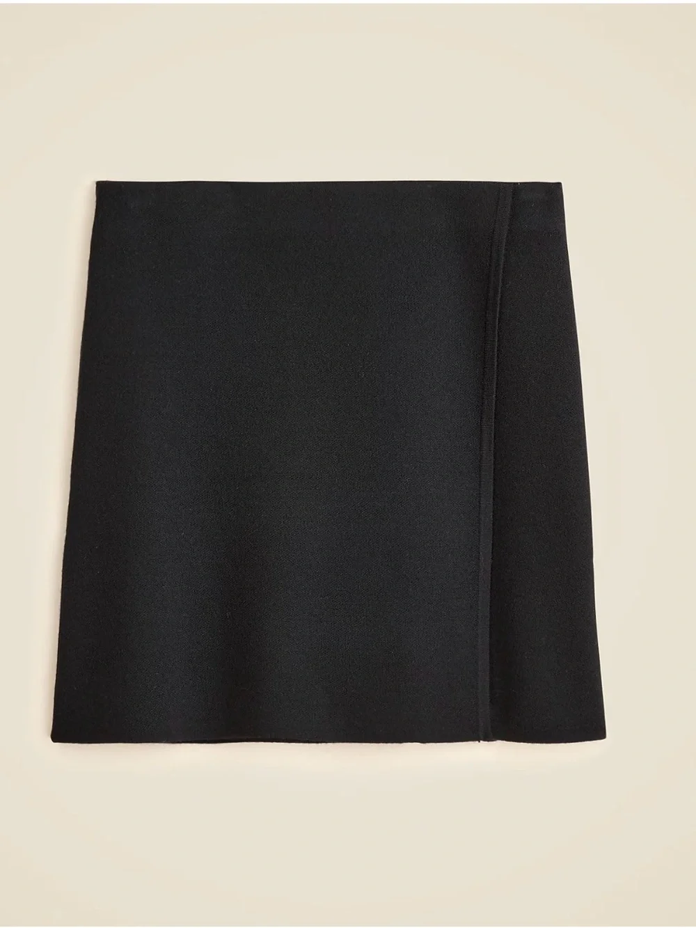 J.Crew Faux Wrap Mini Skirt L Merino Wool Blend NWT Chic
